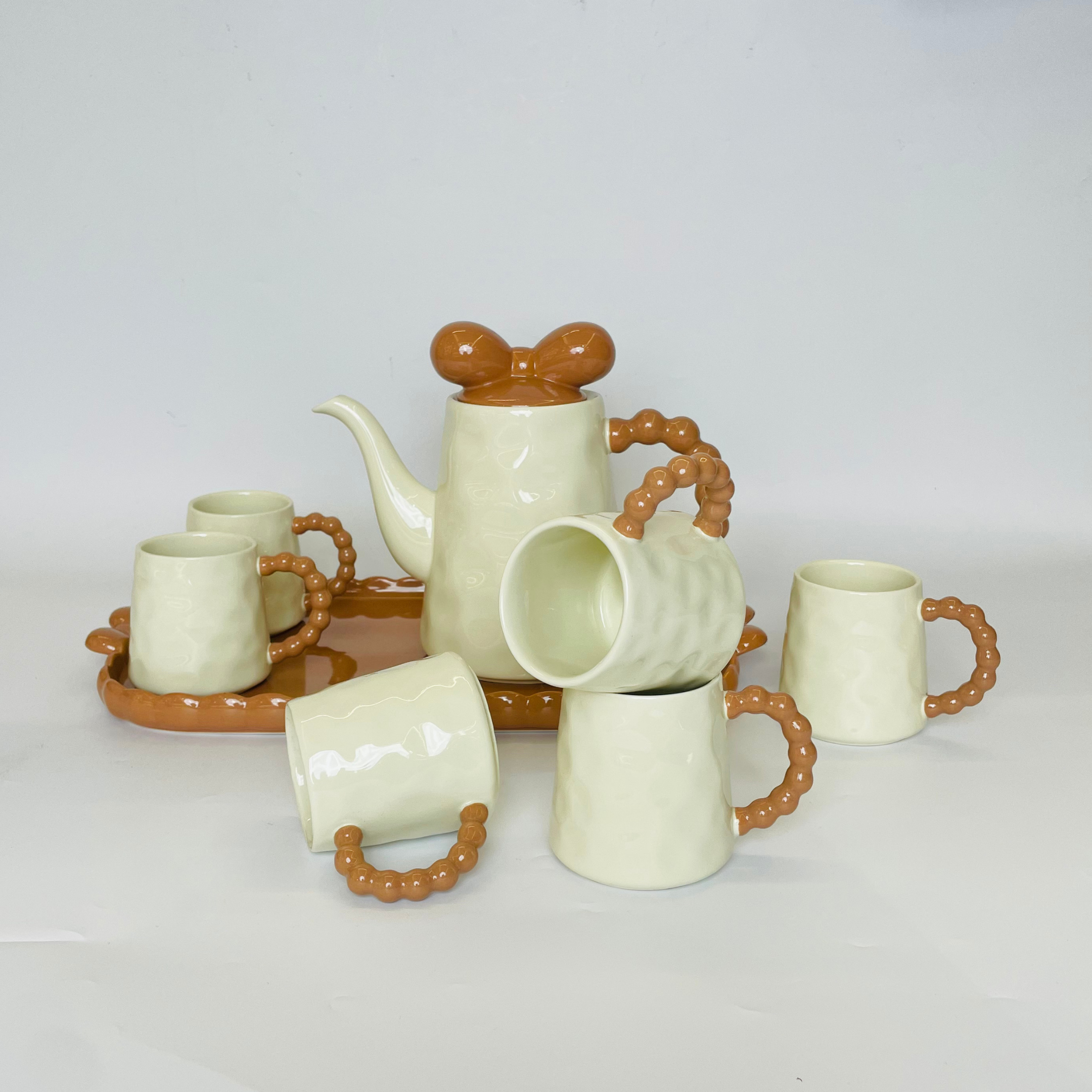 Pastel Pearl Designer Tea Set - Set of 9