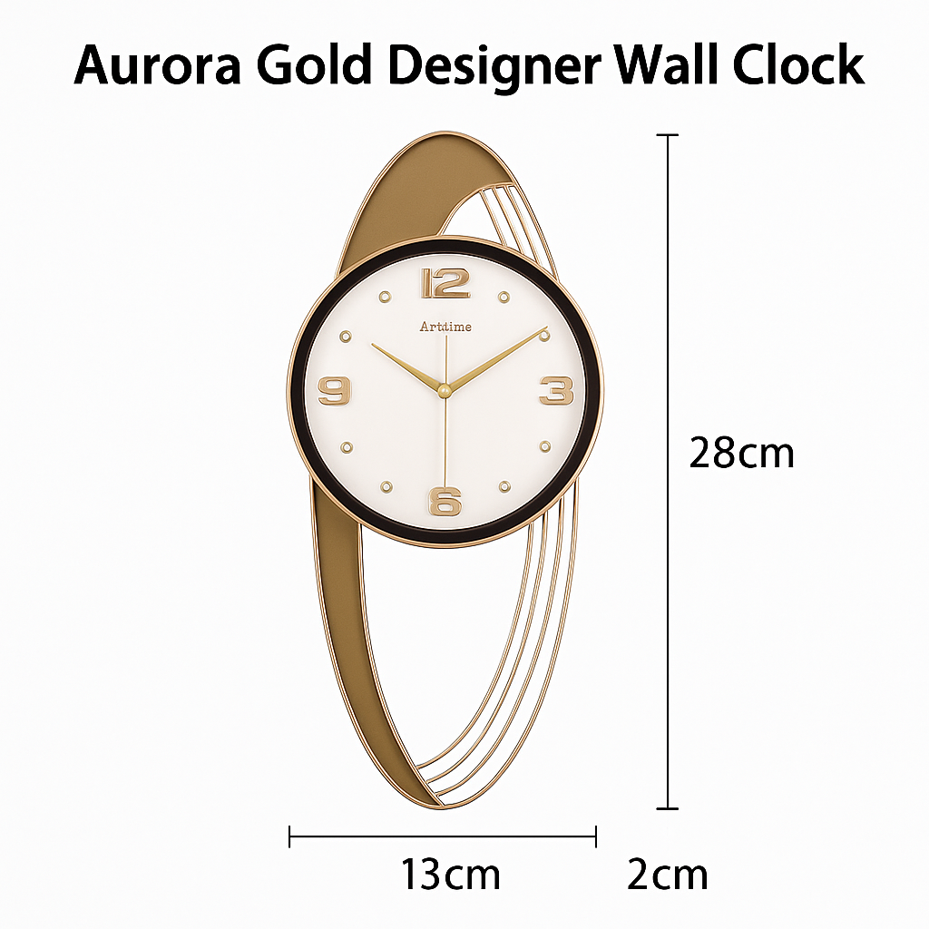 Aurora Gold Designer Wall Clock