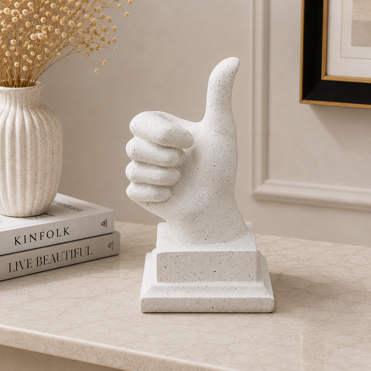 Elegant Thumbs Up Hand Sign Showpiece