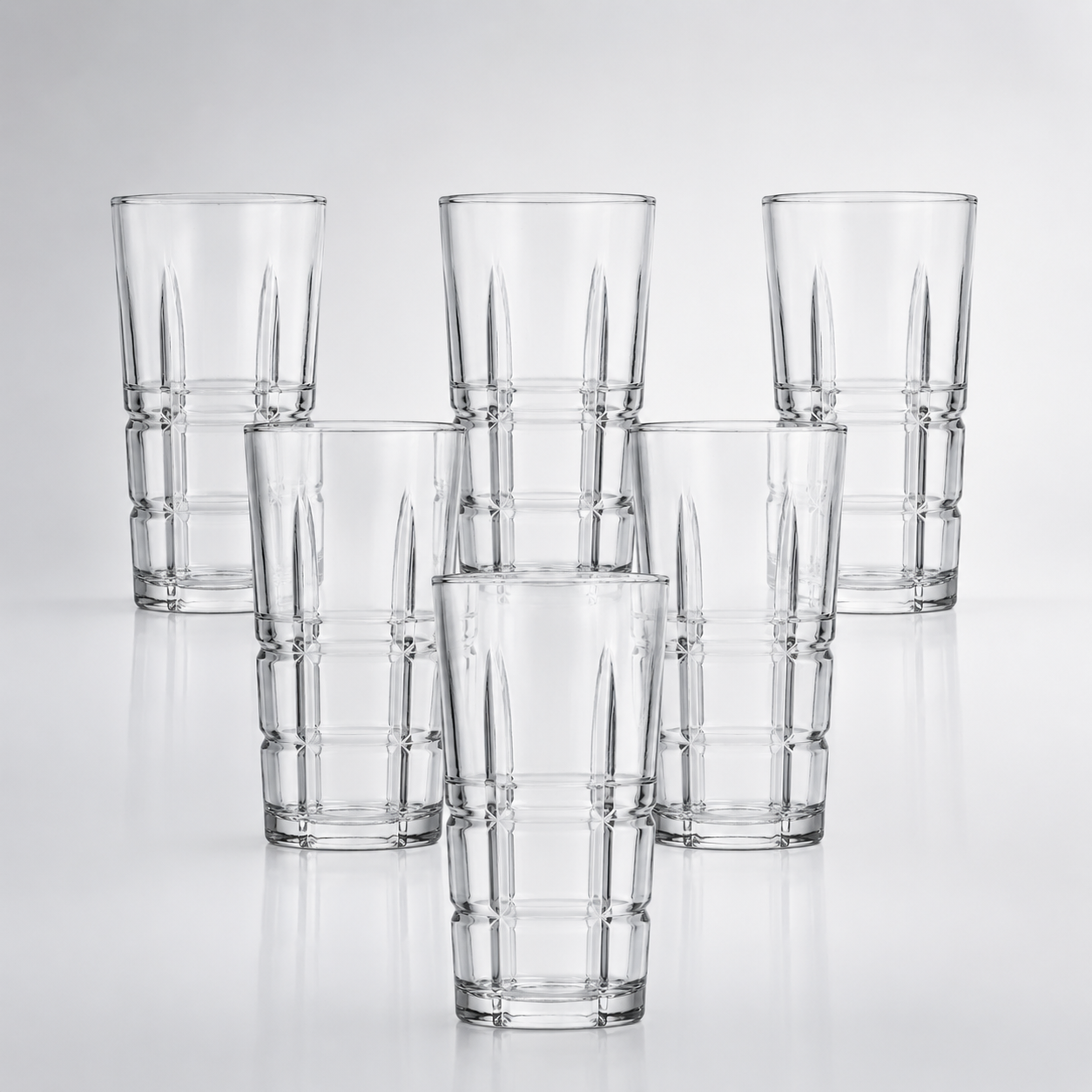 Modern Grid Glasses Set of 6