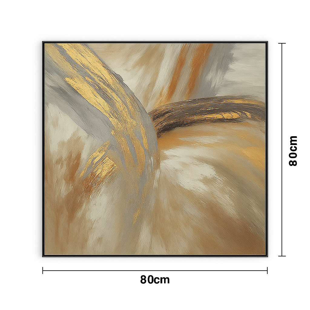 Abstract Gold & Silver Brushstroke Canvas – Modern Luxury Wall Art