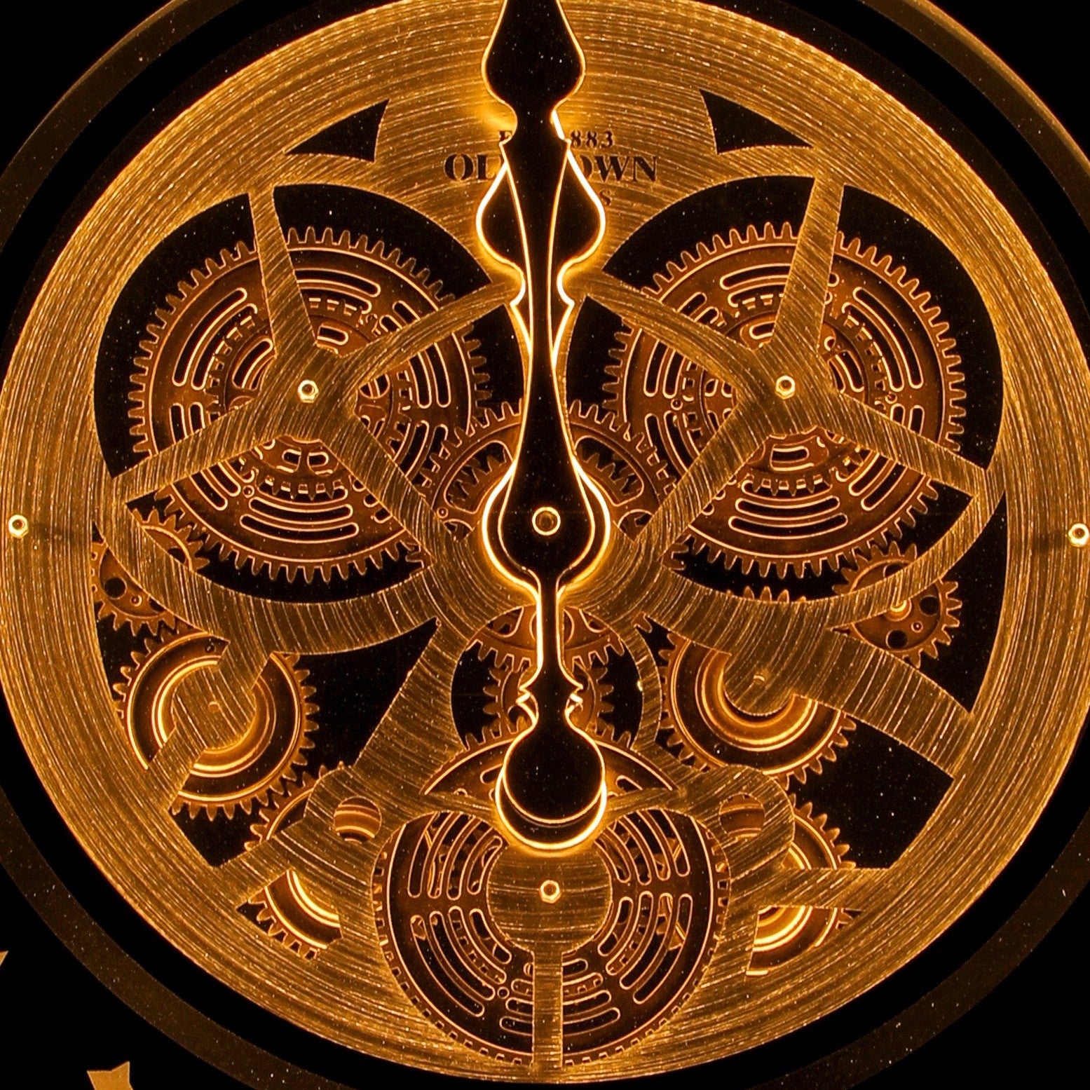 Luxury LED Light Wall Clock with Golden Gears
