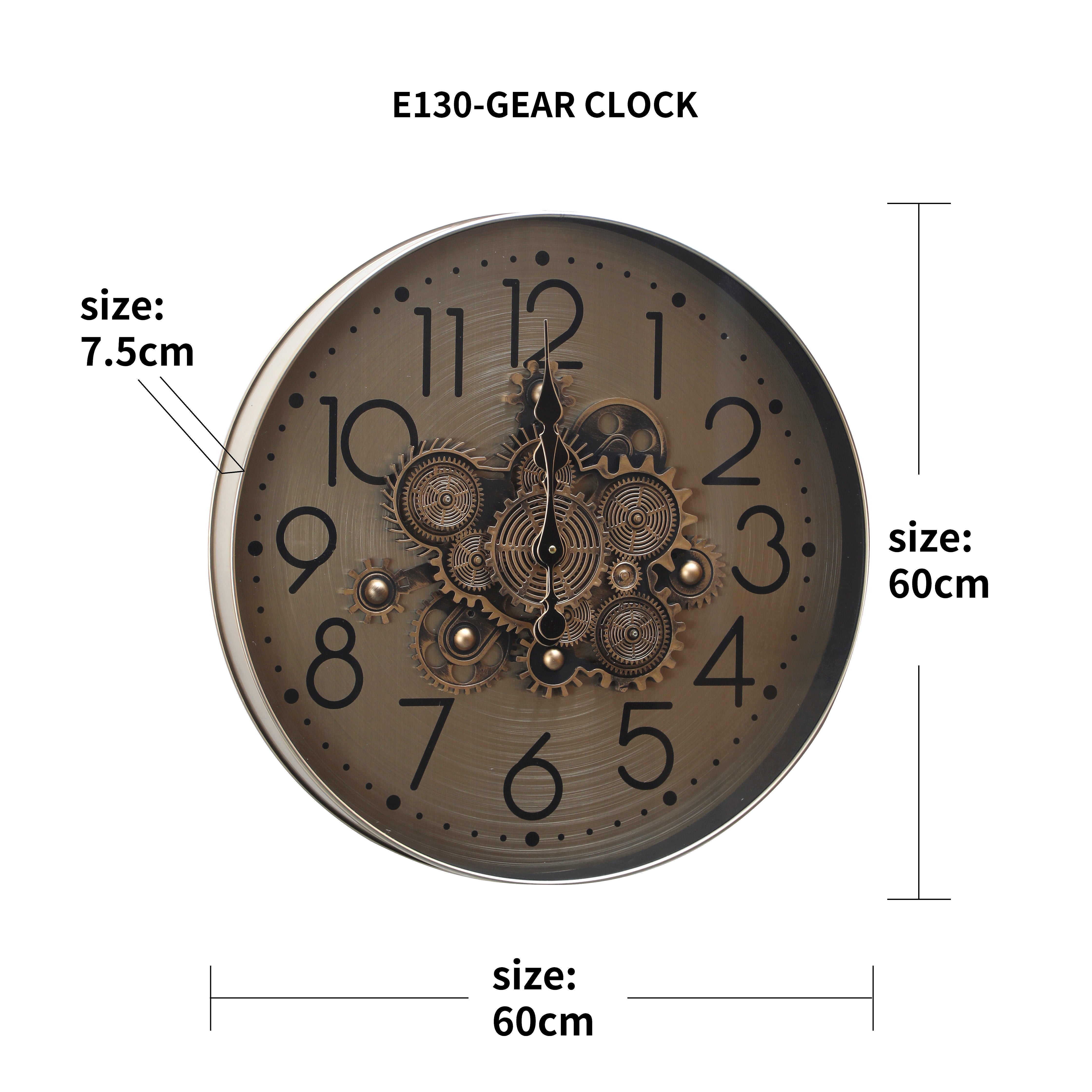 Antique Bronze Gear Wall Clock – 60cm Statement Piece