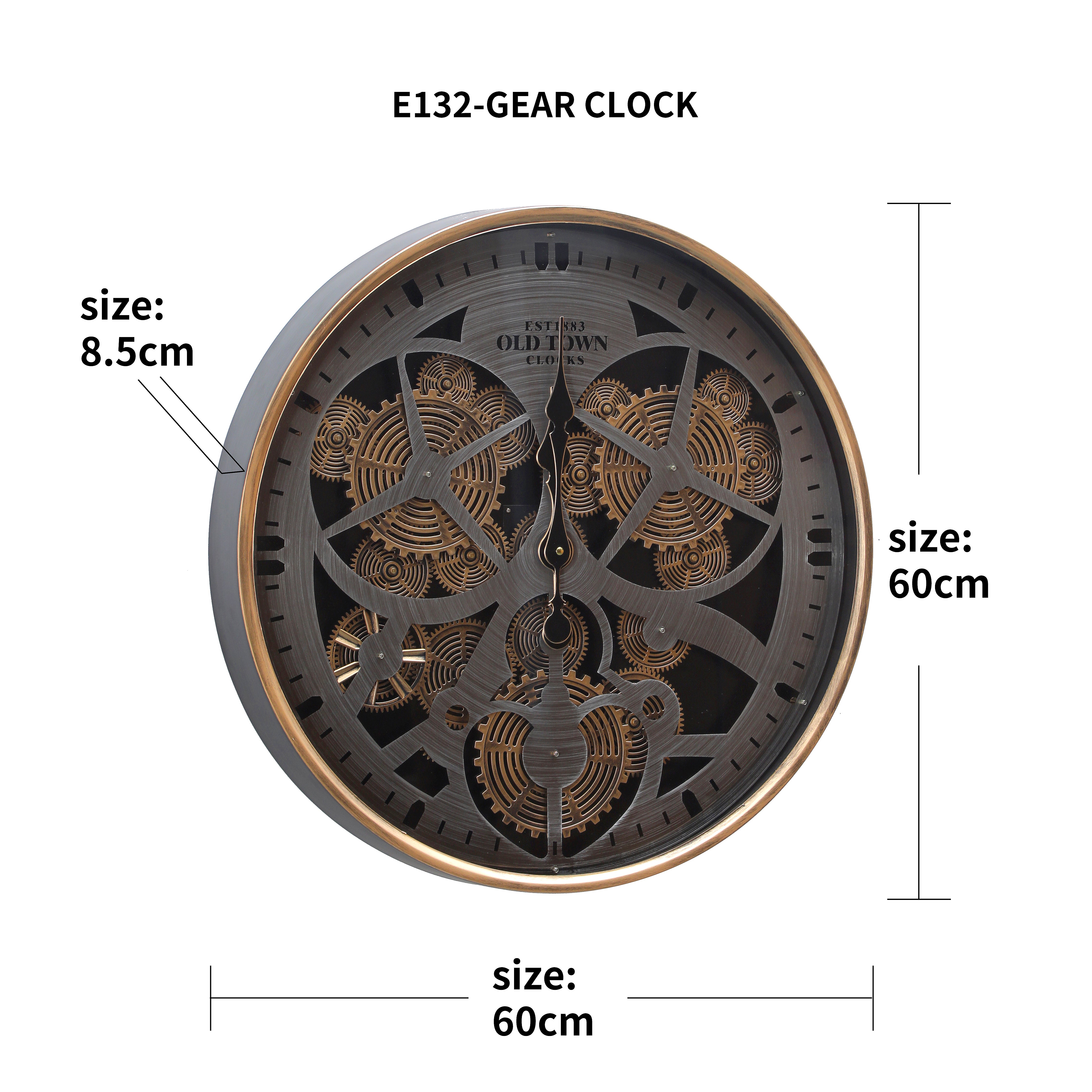 Decorative Gear Clock – 60cm Classic Old Town Design