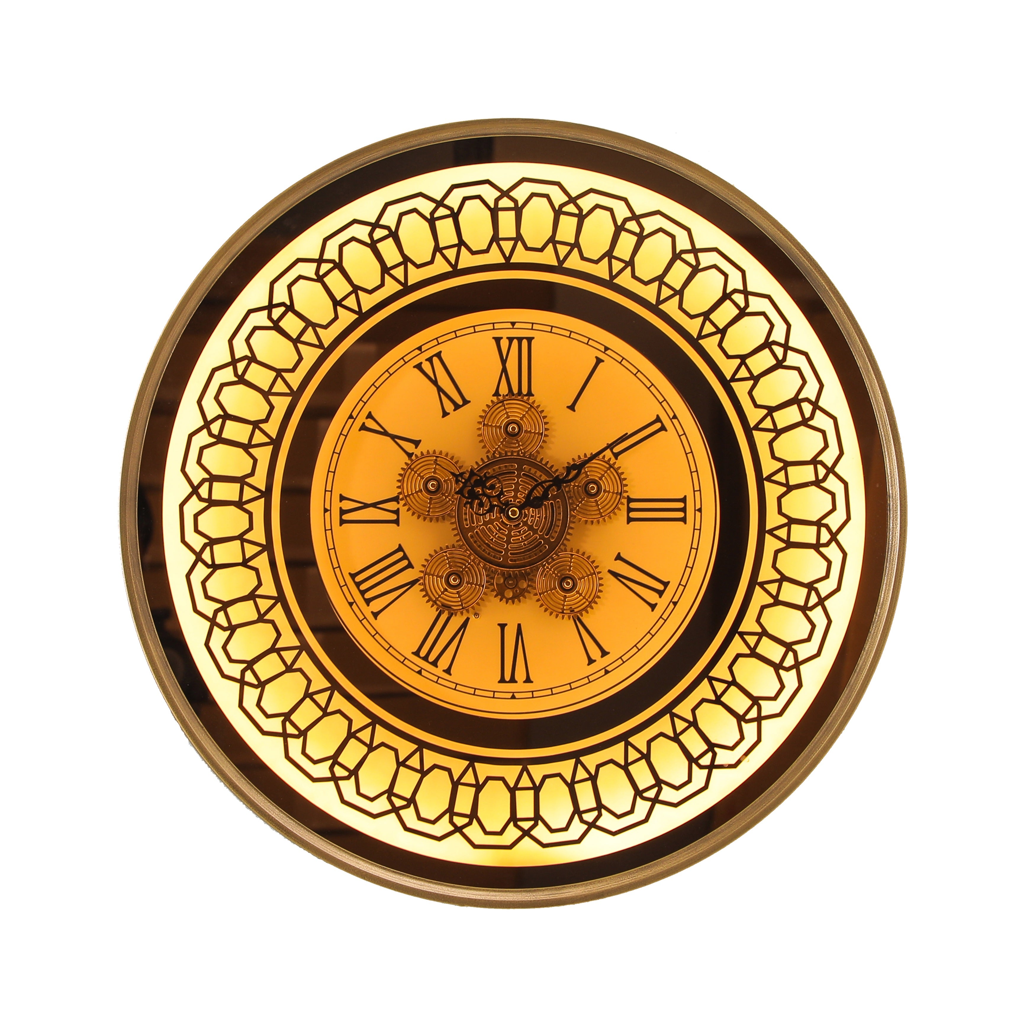 Luxury Lighted Gear Wall Clock – Antique Style