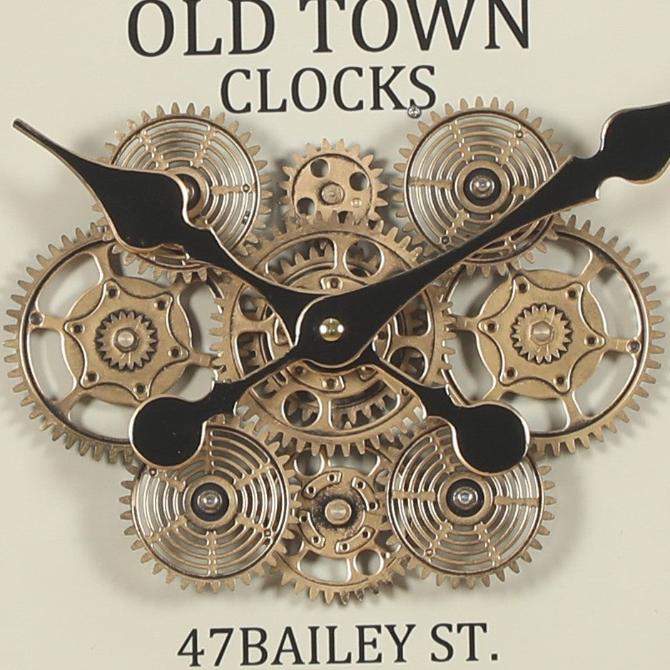 Classic Old Town Wall Clock with Exposed Gears