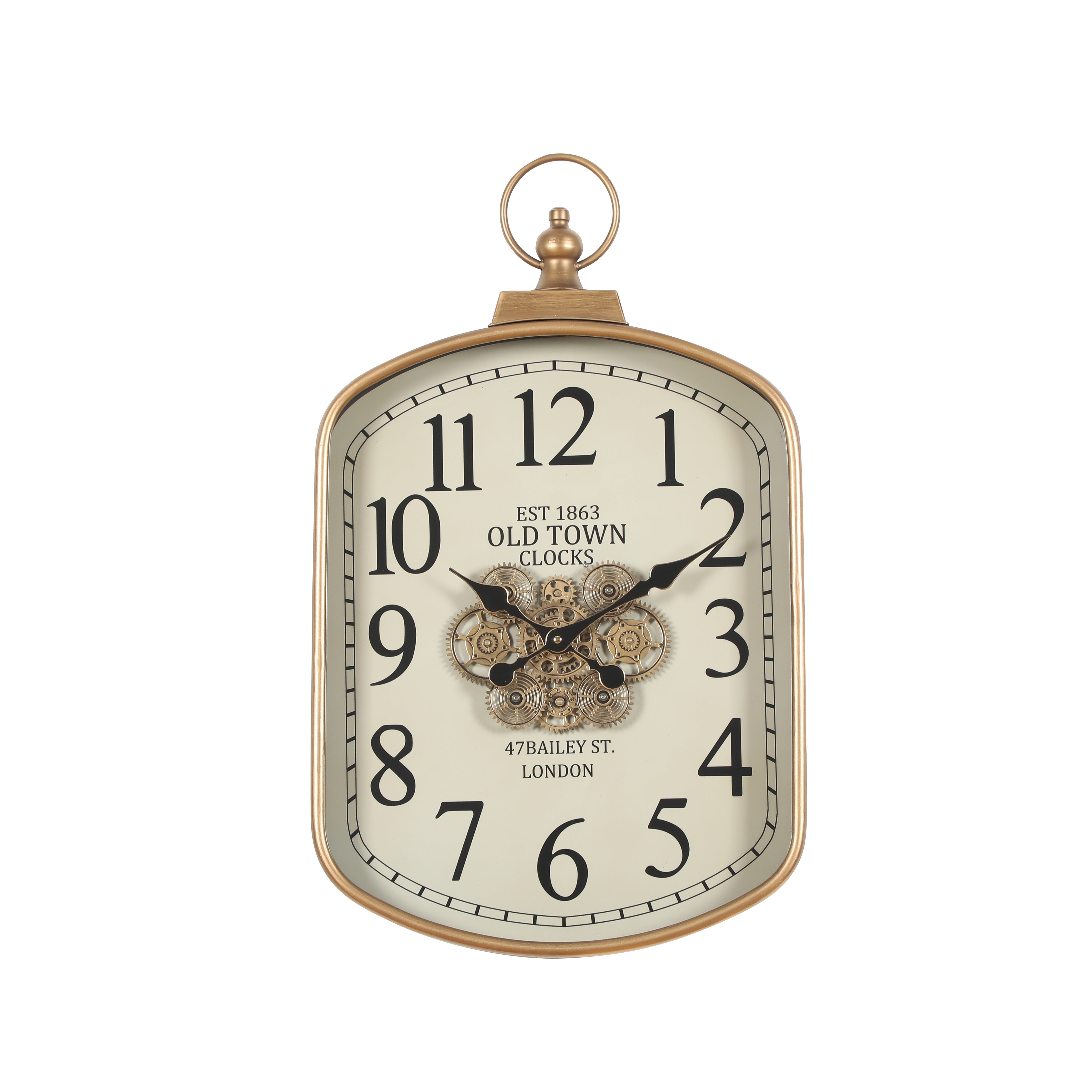 Classic Old Town Wall Clock with Exposed Gears