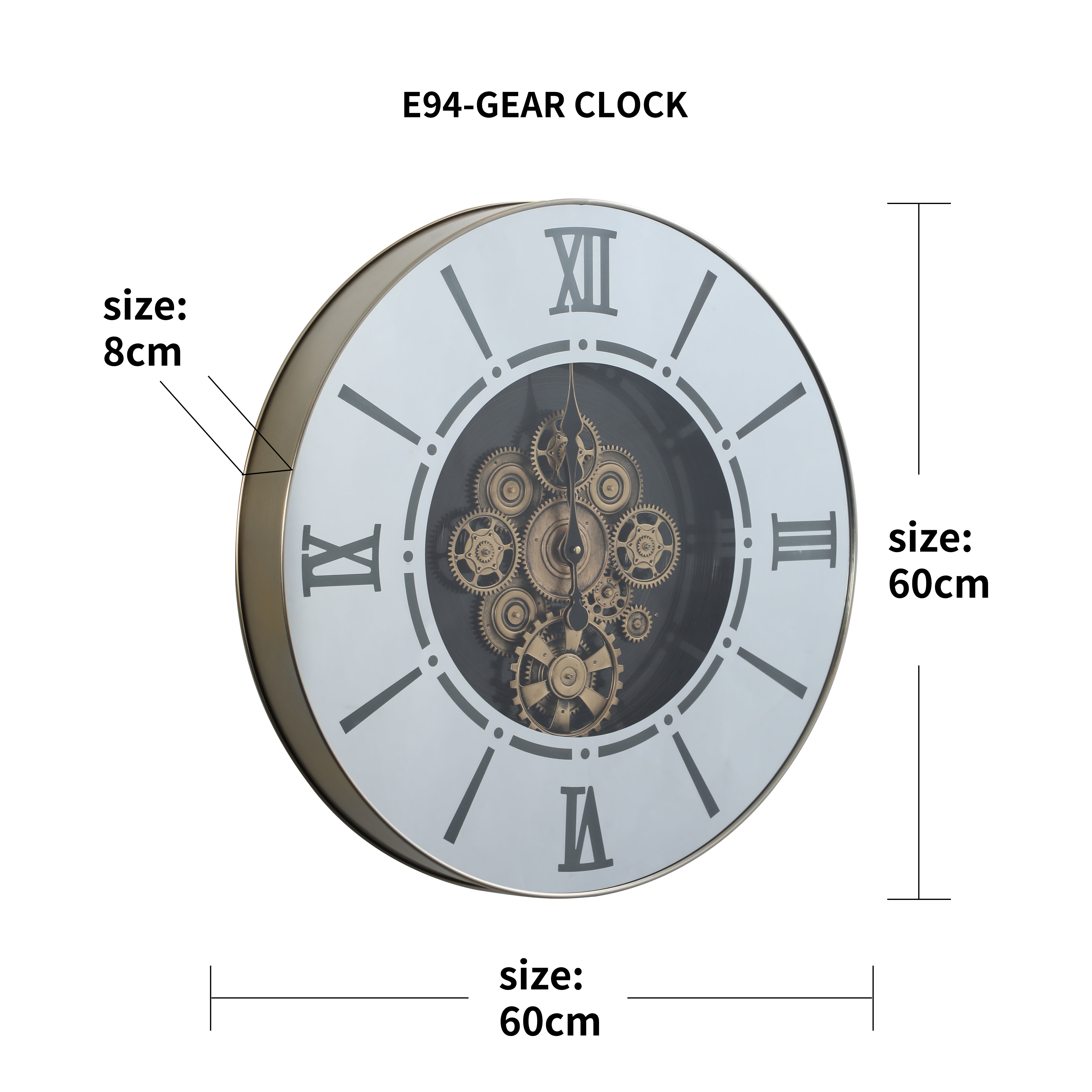 Majestique Roman Gear Clock
