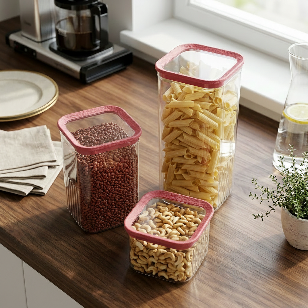 Minimalist Clear Canister Set 3 Piece