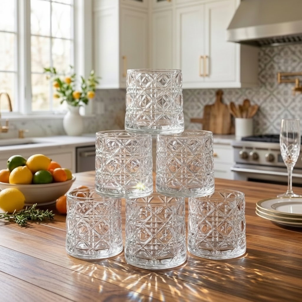 Luxury Cut Whiskey Glasses Set of 6