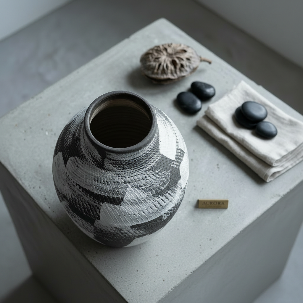 Elegant Horizon Textured Ceramic Vase