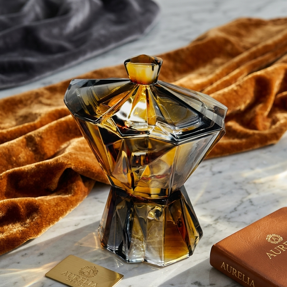 Aurelia Gold Geometric Glass Jar