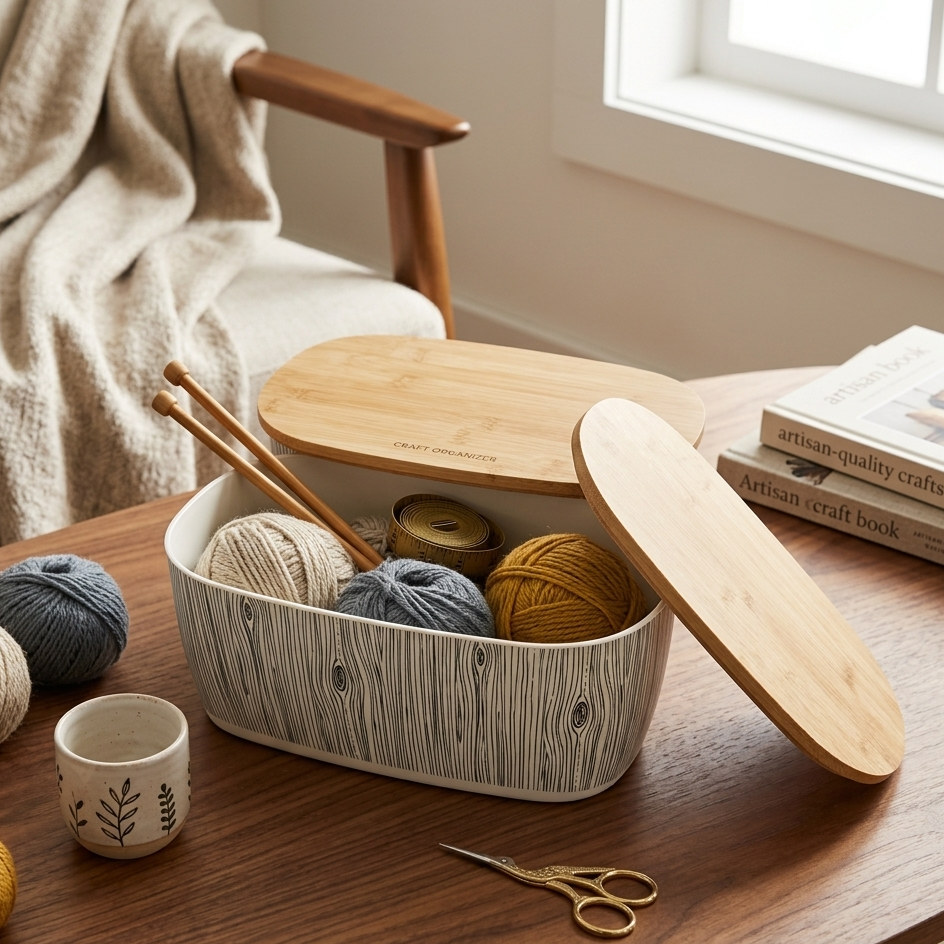 Elegant Storage Box with Bamboo Lid