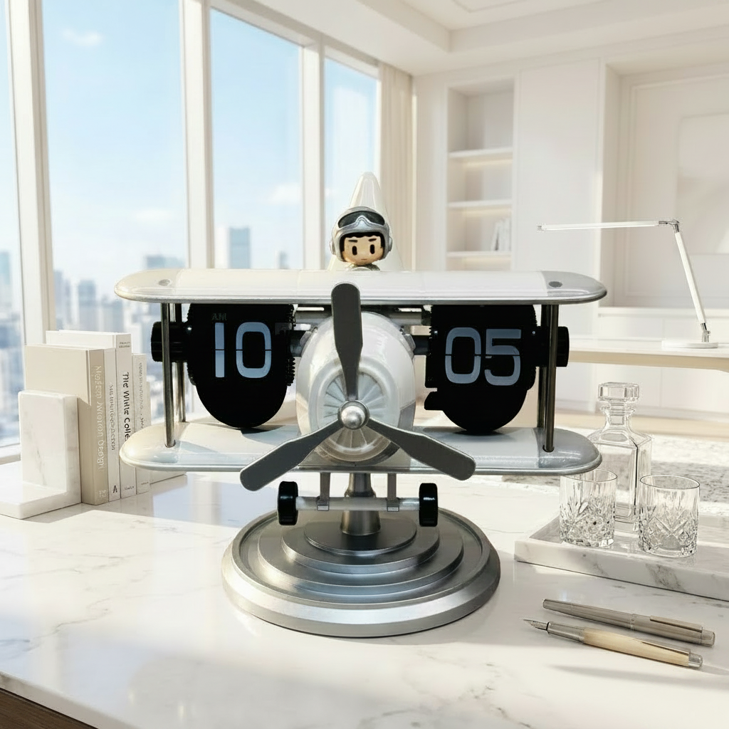 Vintage Airplane Desk Clock