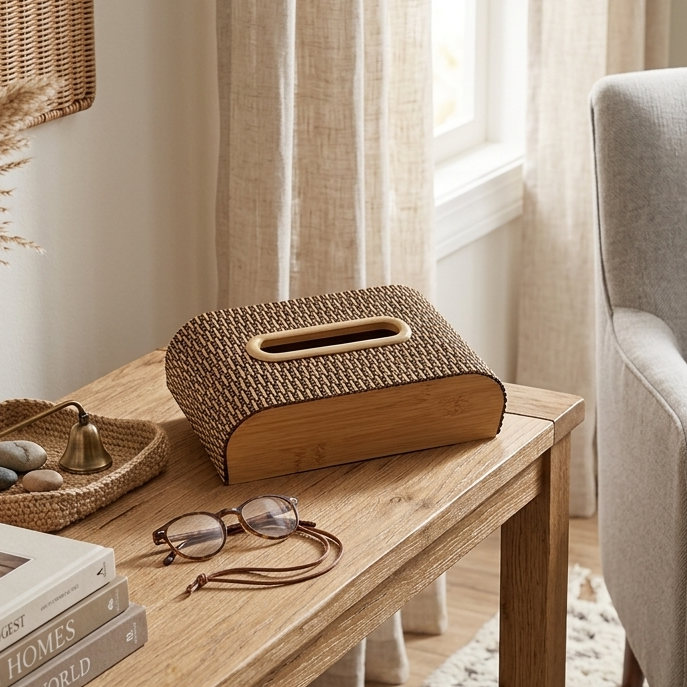 Elegant Linear Stripe Tissue Box