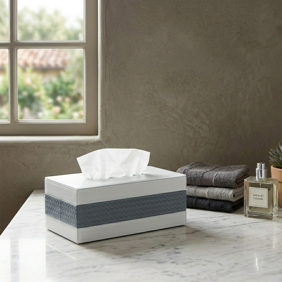 Modern Ivory Mirror Tissue Box Cover