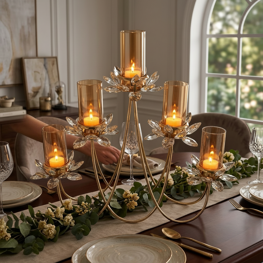 Elegant 5 Light Holder Candle Stand