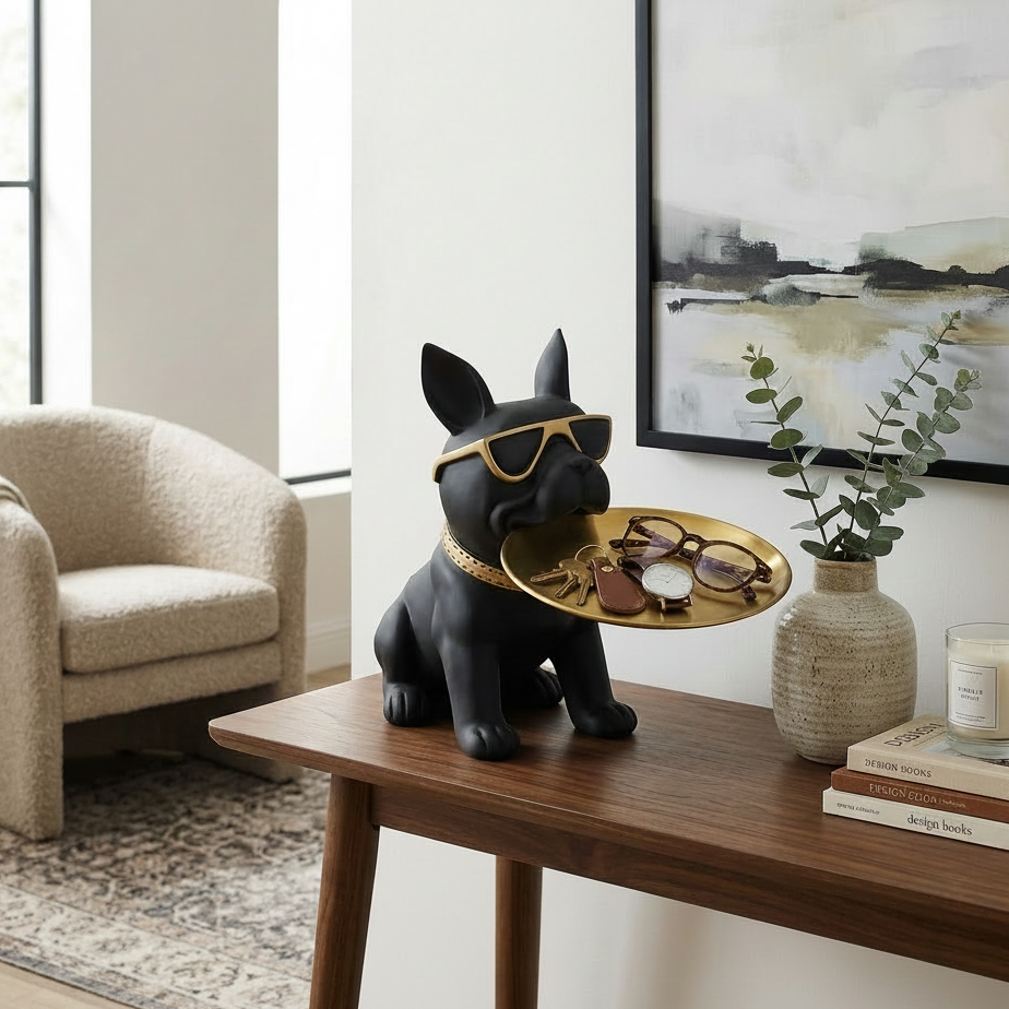 Elegant French Bulldog Decorative Valet Tray