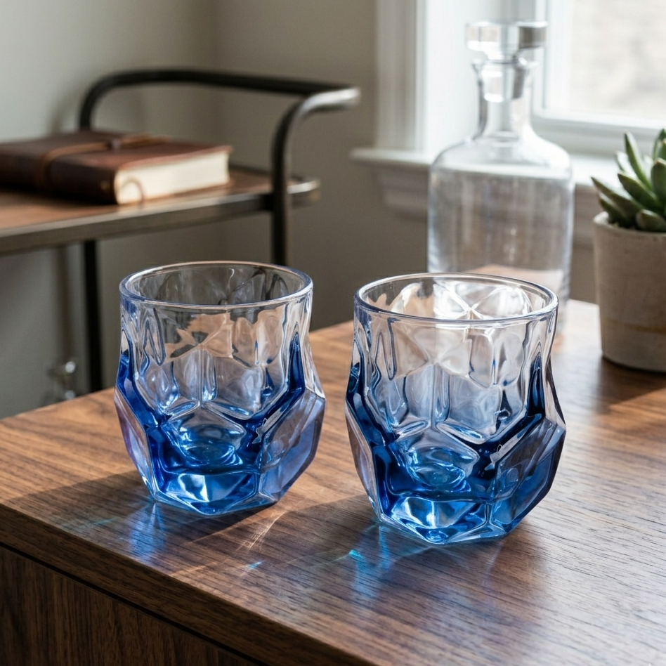 Elegant Modern Geometric Glasses - Set of 2