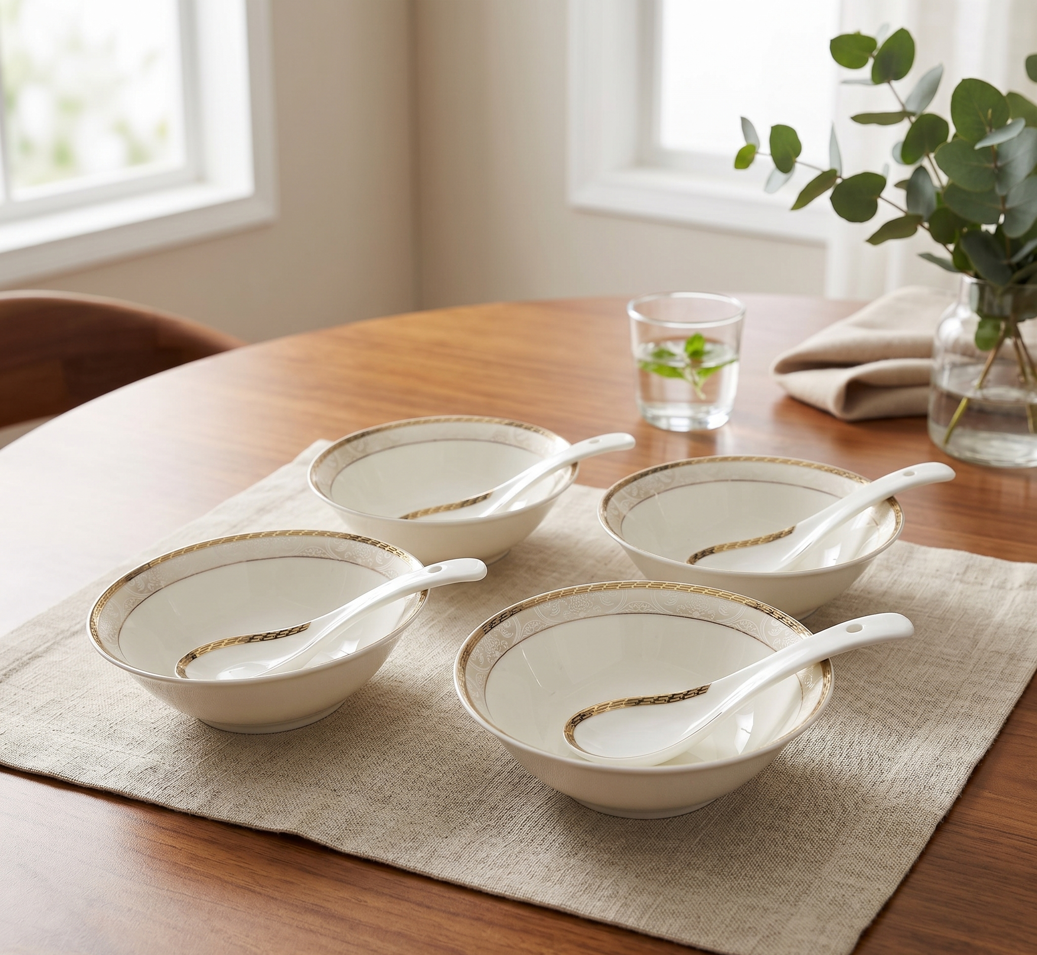 Pearl Gold Charm 12pc Bowl Set