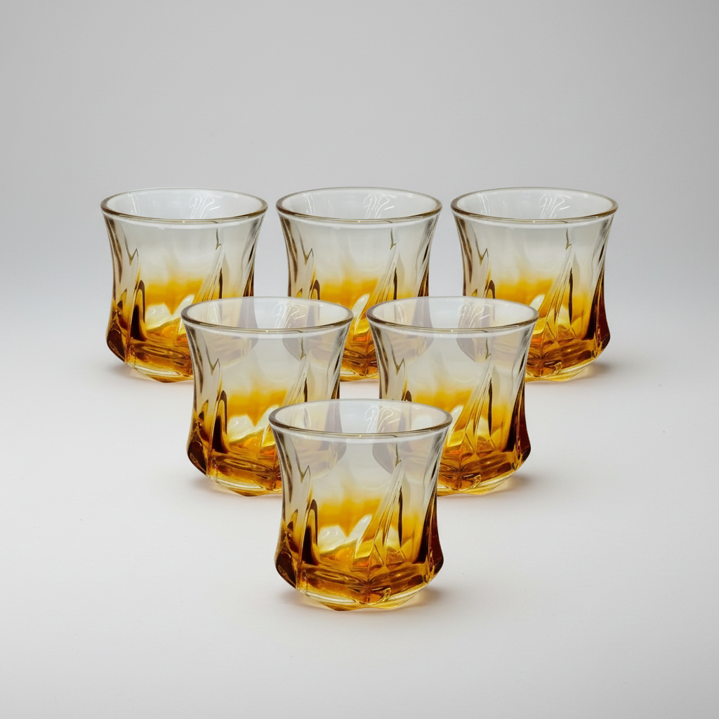 Artisanal Molded Glasses Set of 6