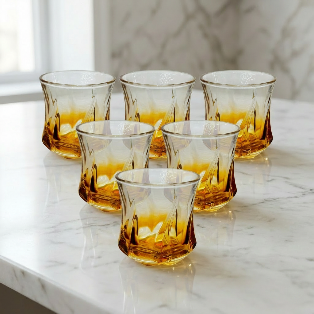 Artisanal Molded Glasses Set of 6