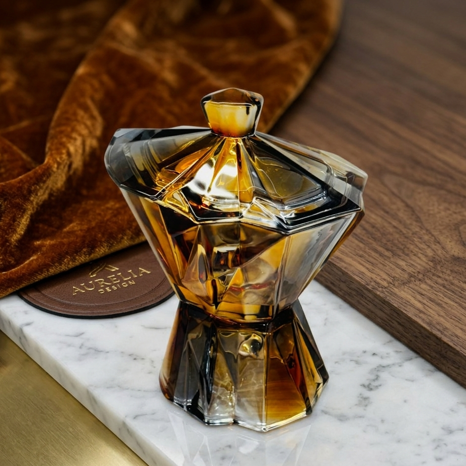 Aurelia Gold Geometric Glass Jar
