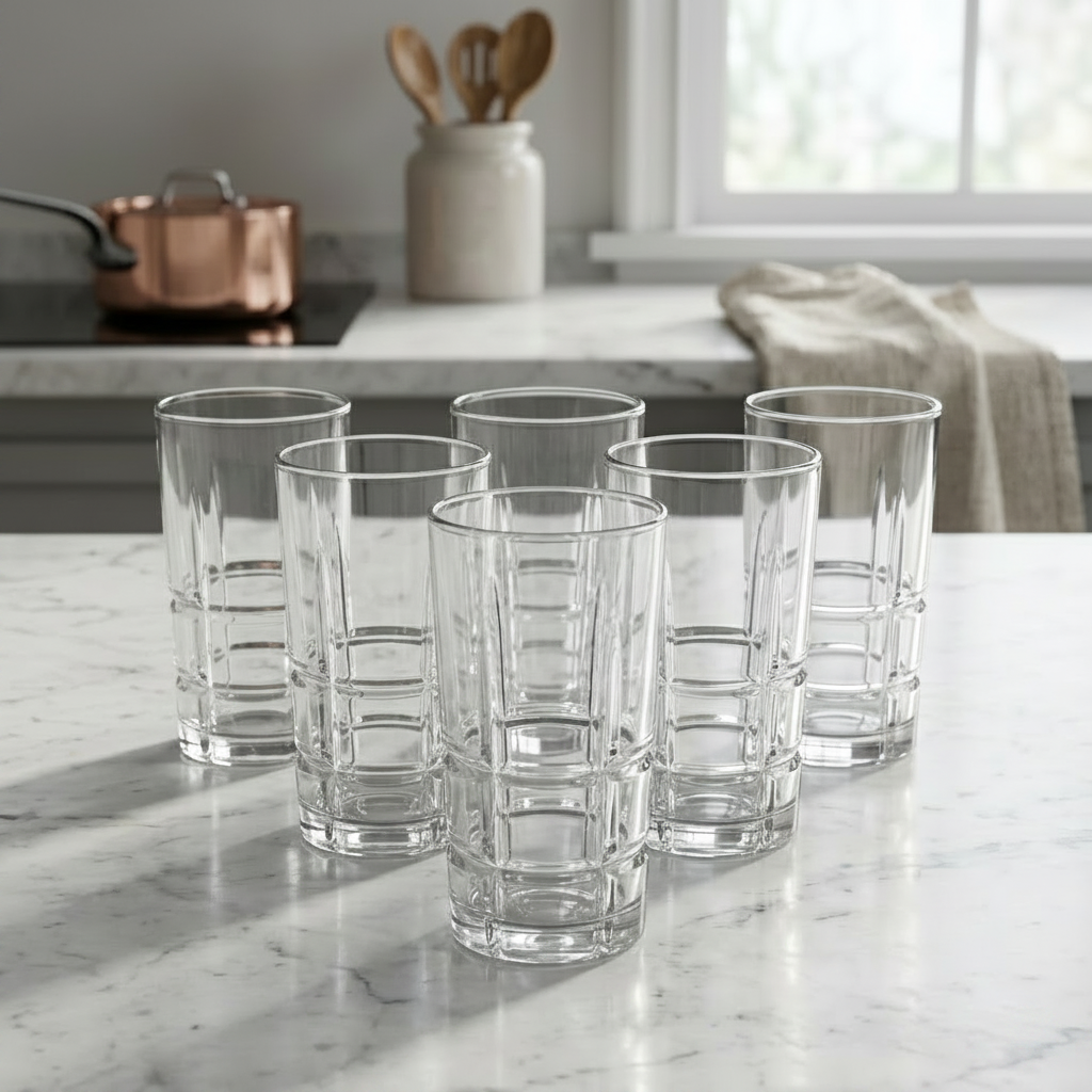Modern Grid Glasses Set of 6