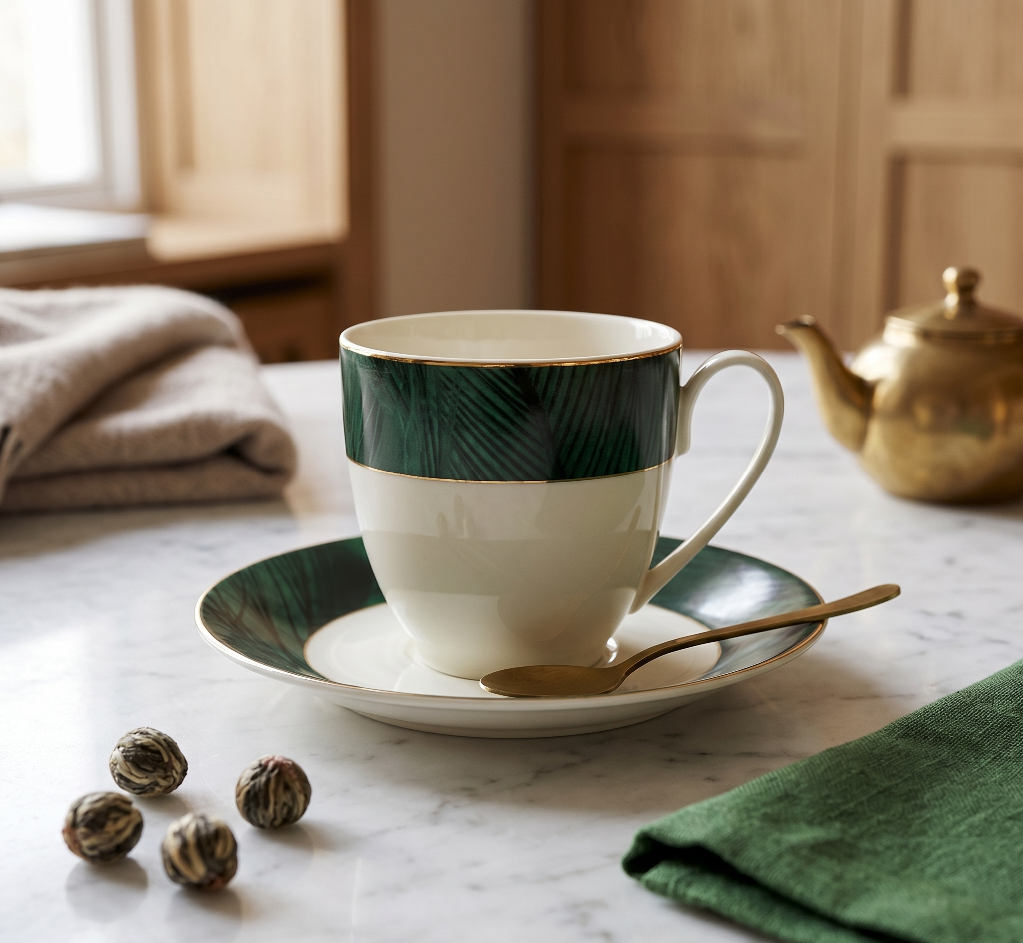 Pearl Emerald Dream 12pc Tea Set