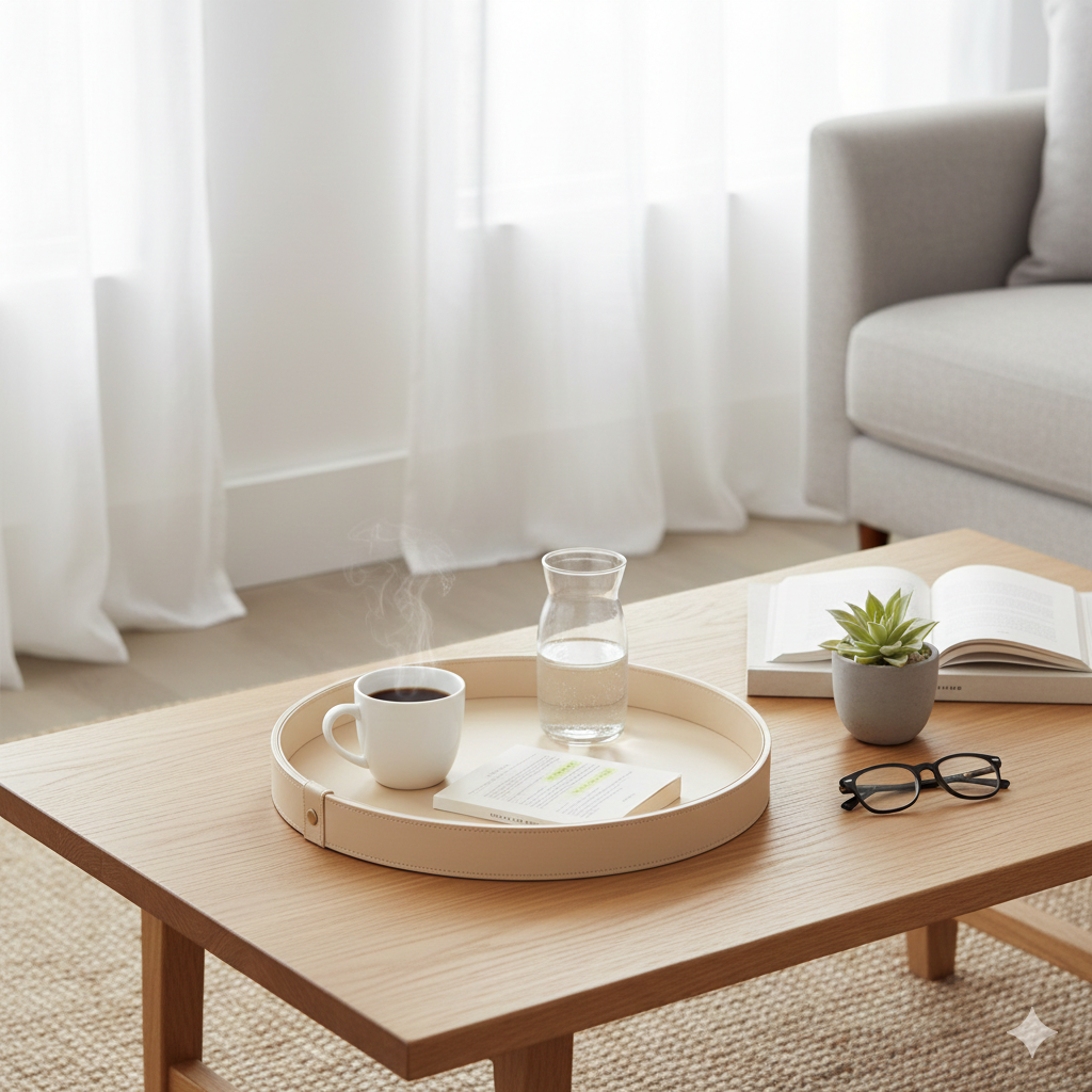 Elegance Round Decorative Serving 2Pc Tray Set