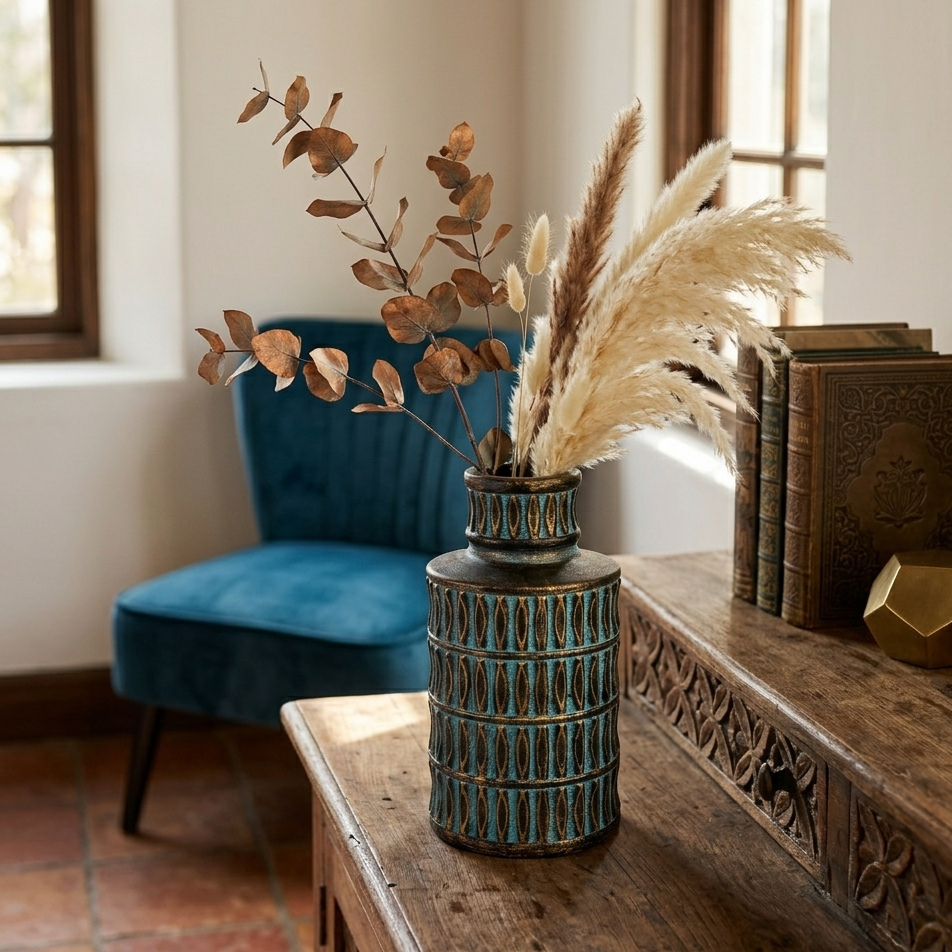 Antiquity Textured Bronze Vase