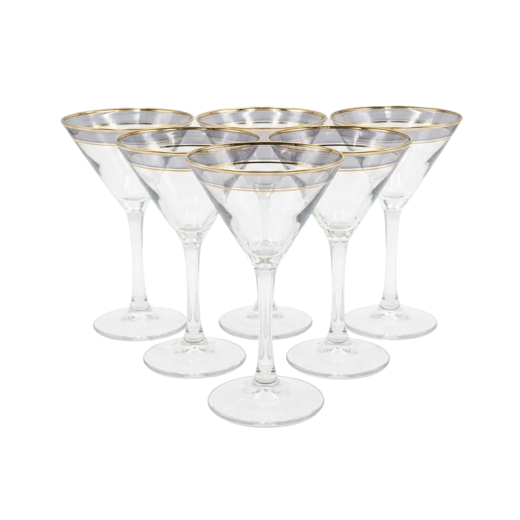 Elegant Gold-Rimmed Glasses Set of 6