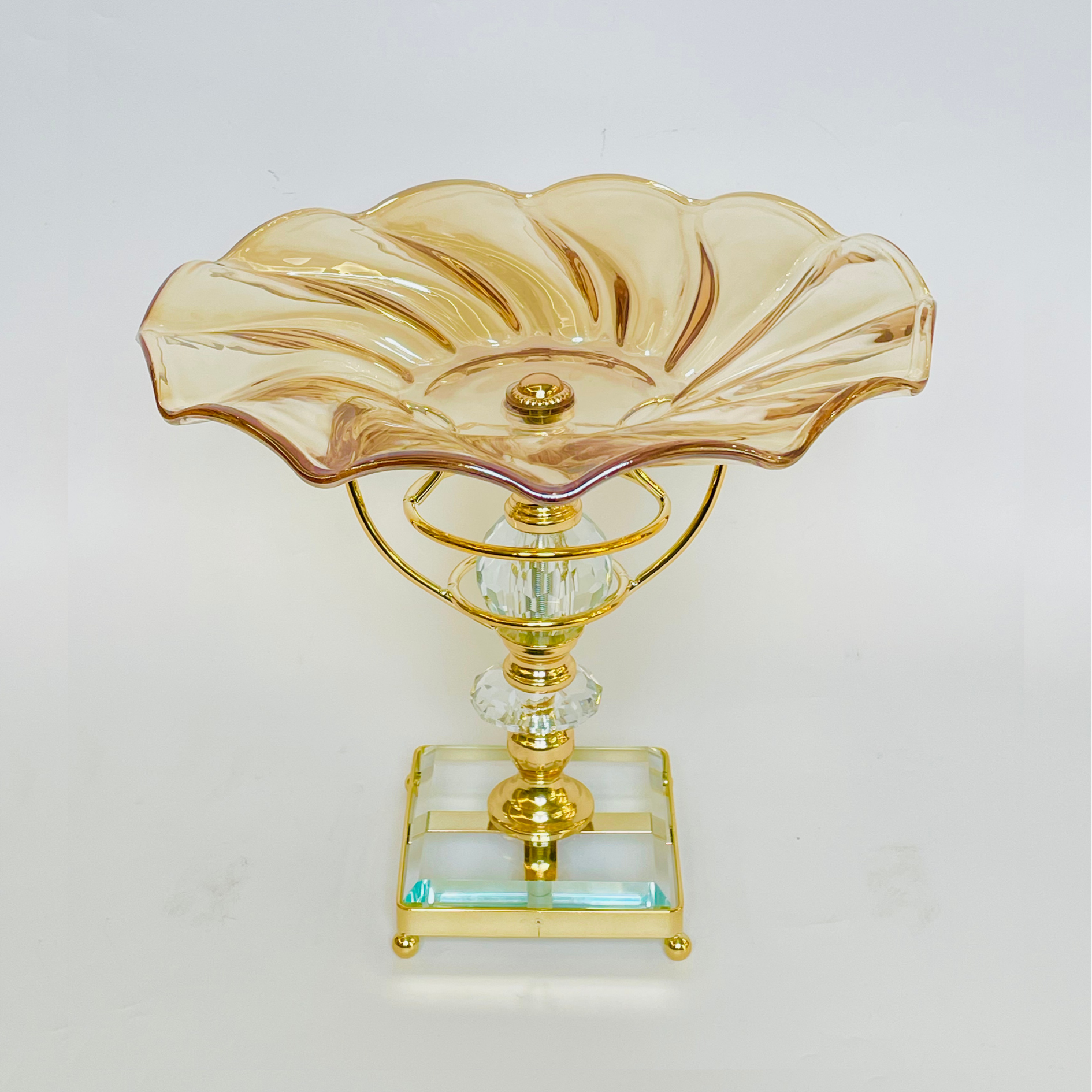 Premium Glass Tray With Crystal Base