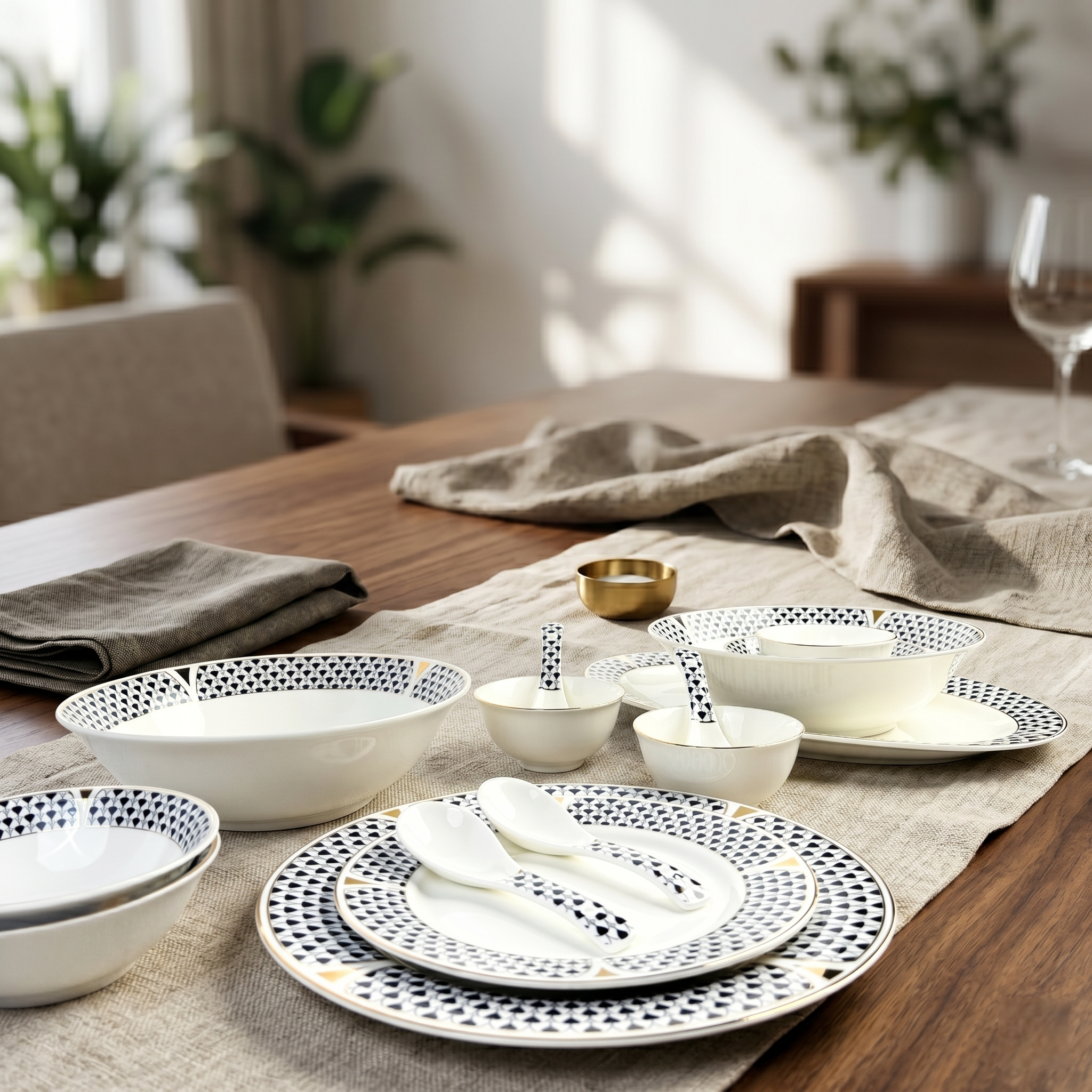Midinght Mosaic 33pc Dinner Set