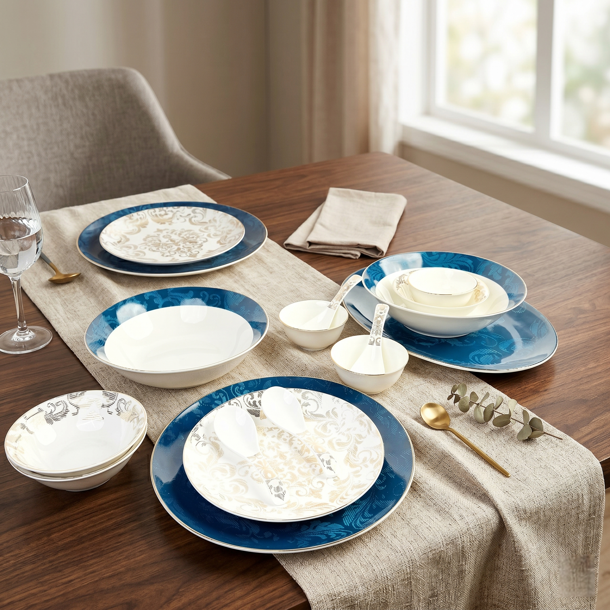Blu Odyssey 33pc Dinner Set