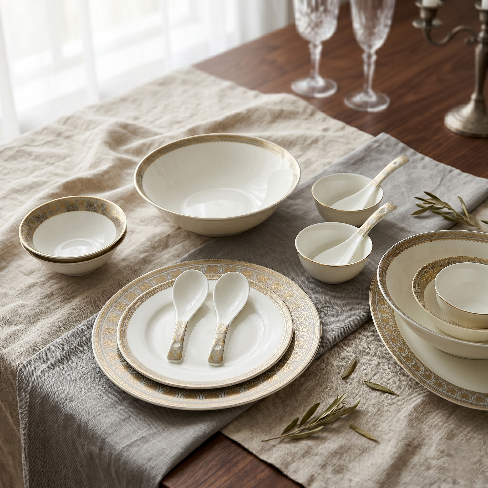 Cerulian Grandeur 33pc Dinner Set