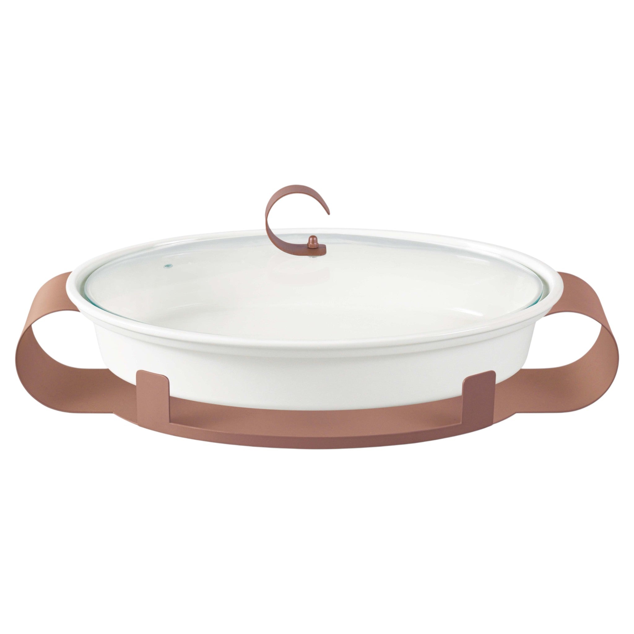 Premium Ceramic Casserole with Stylish Metal Holder