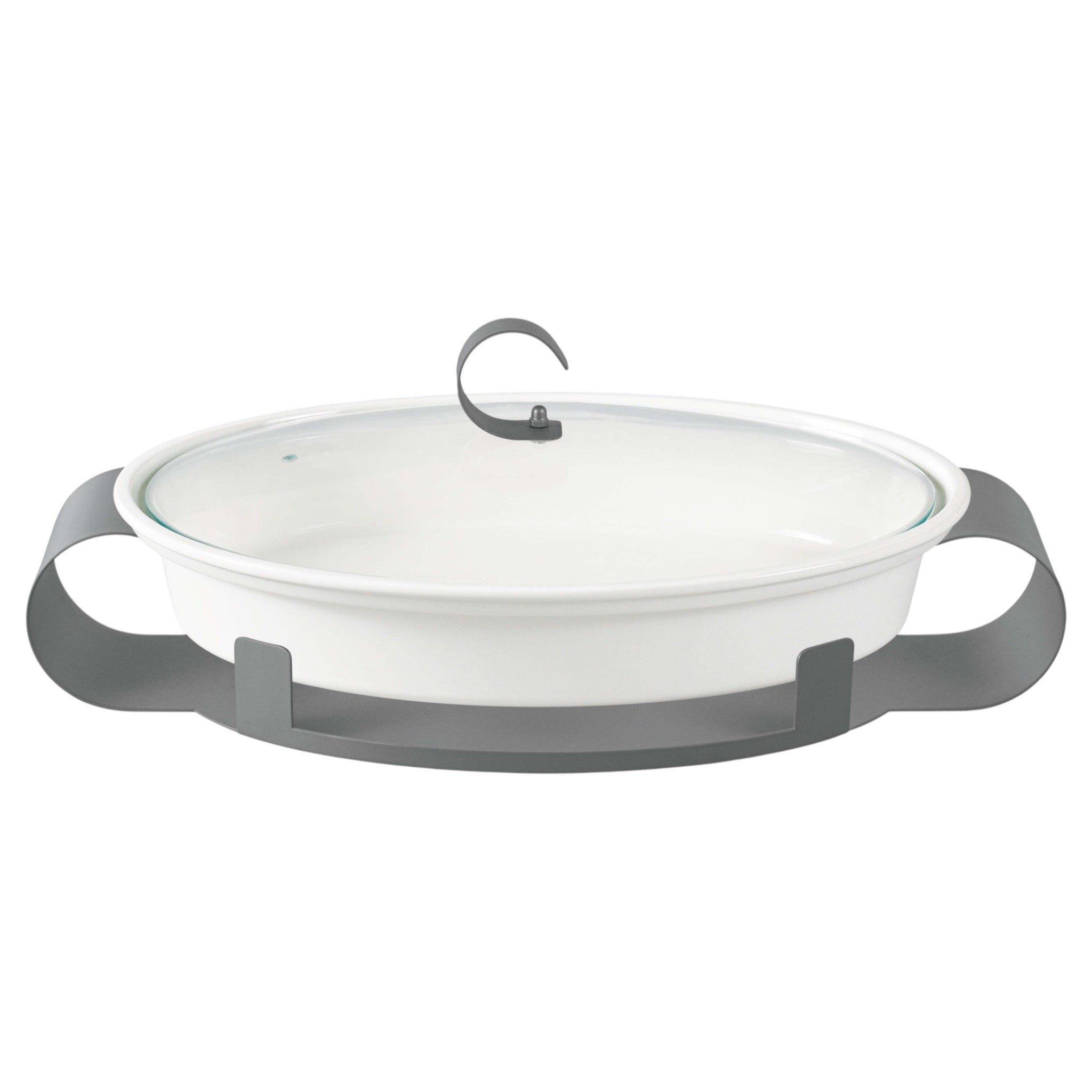 Premium Ceramic Casserole with Stylish Metal Holder