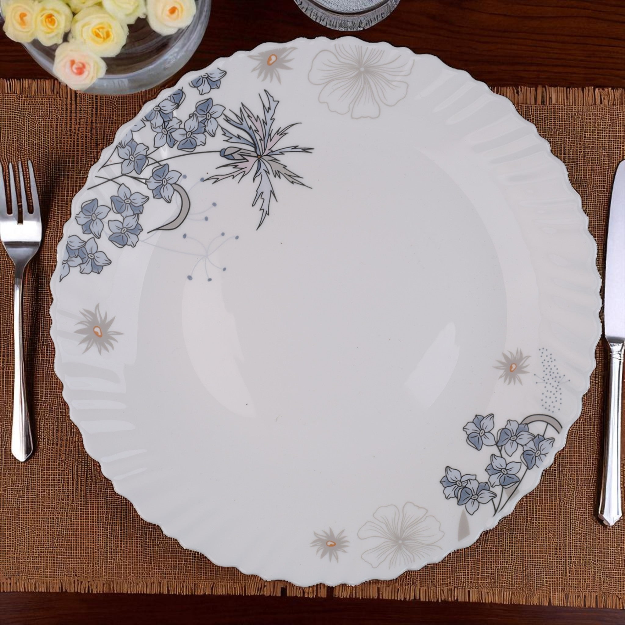 Imperial Bloom – Premium 33pc Opalware Dining Set