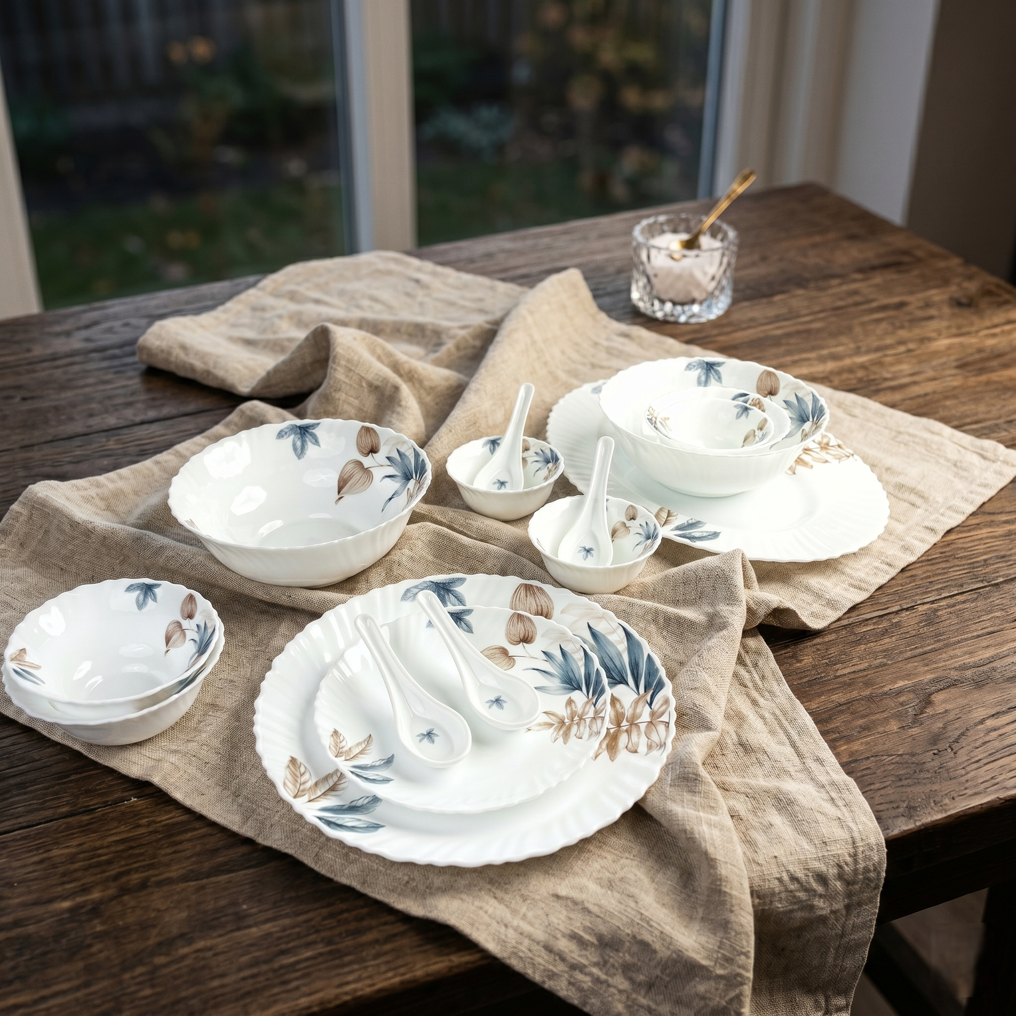 Palace Petals – Premium 33pc Opalware Dining Set