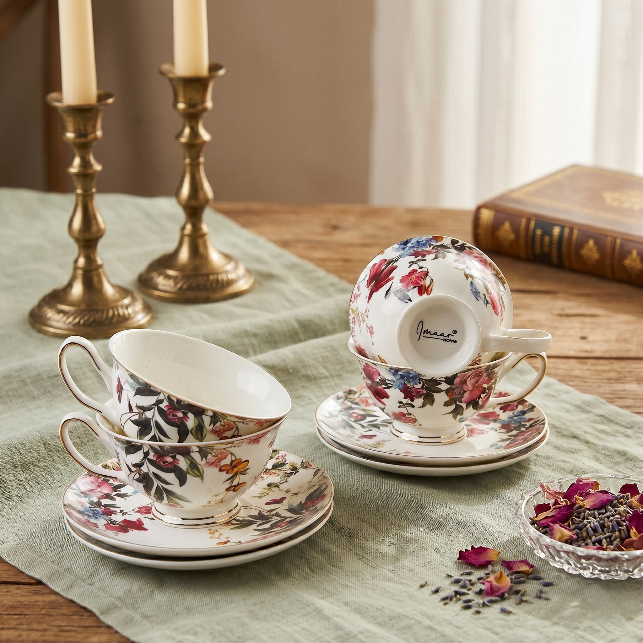 Golden Elegance Cup & Saucer - Set of 12