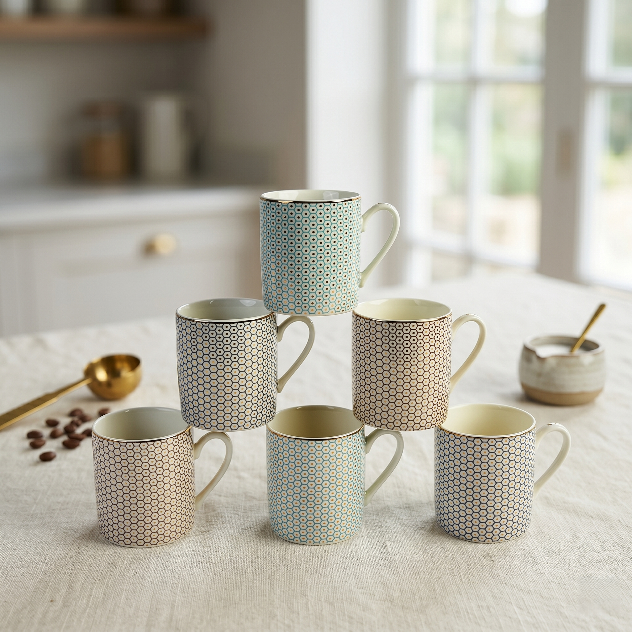 Luxury Ceramic Tea Cup - Set of 6