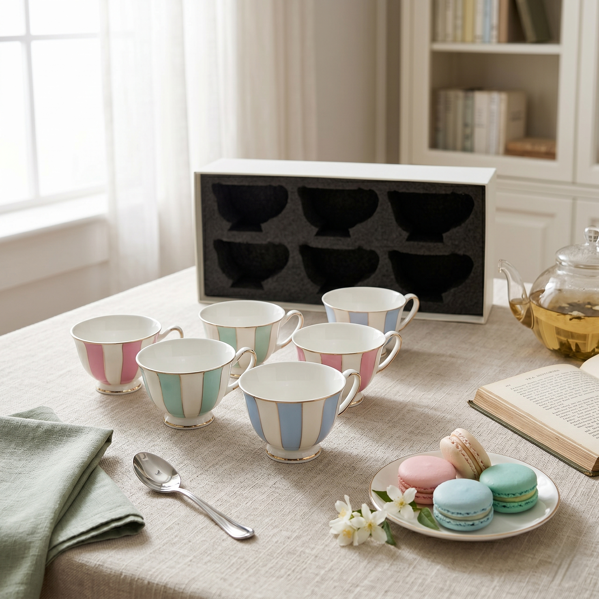 Luxury Gold Rim Tea Cup - Set of 6