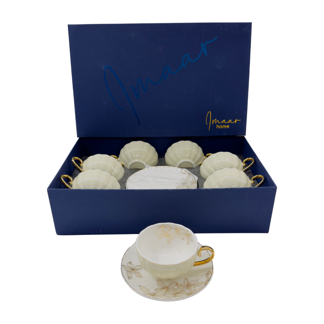 Cream Blossom Elegance 12pc Tea Set
