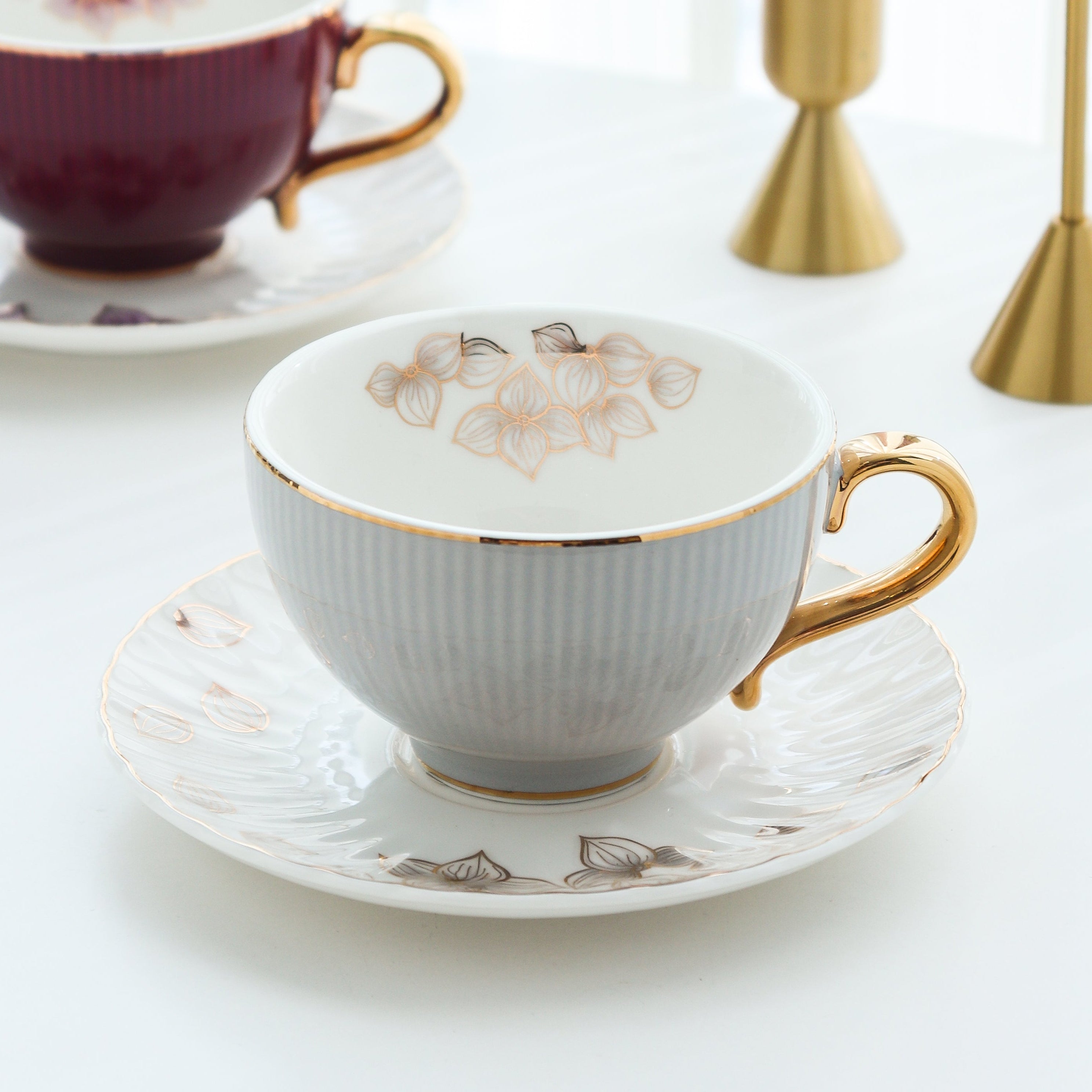 Pear Grey Timeless Symphony 12pc Tea Set