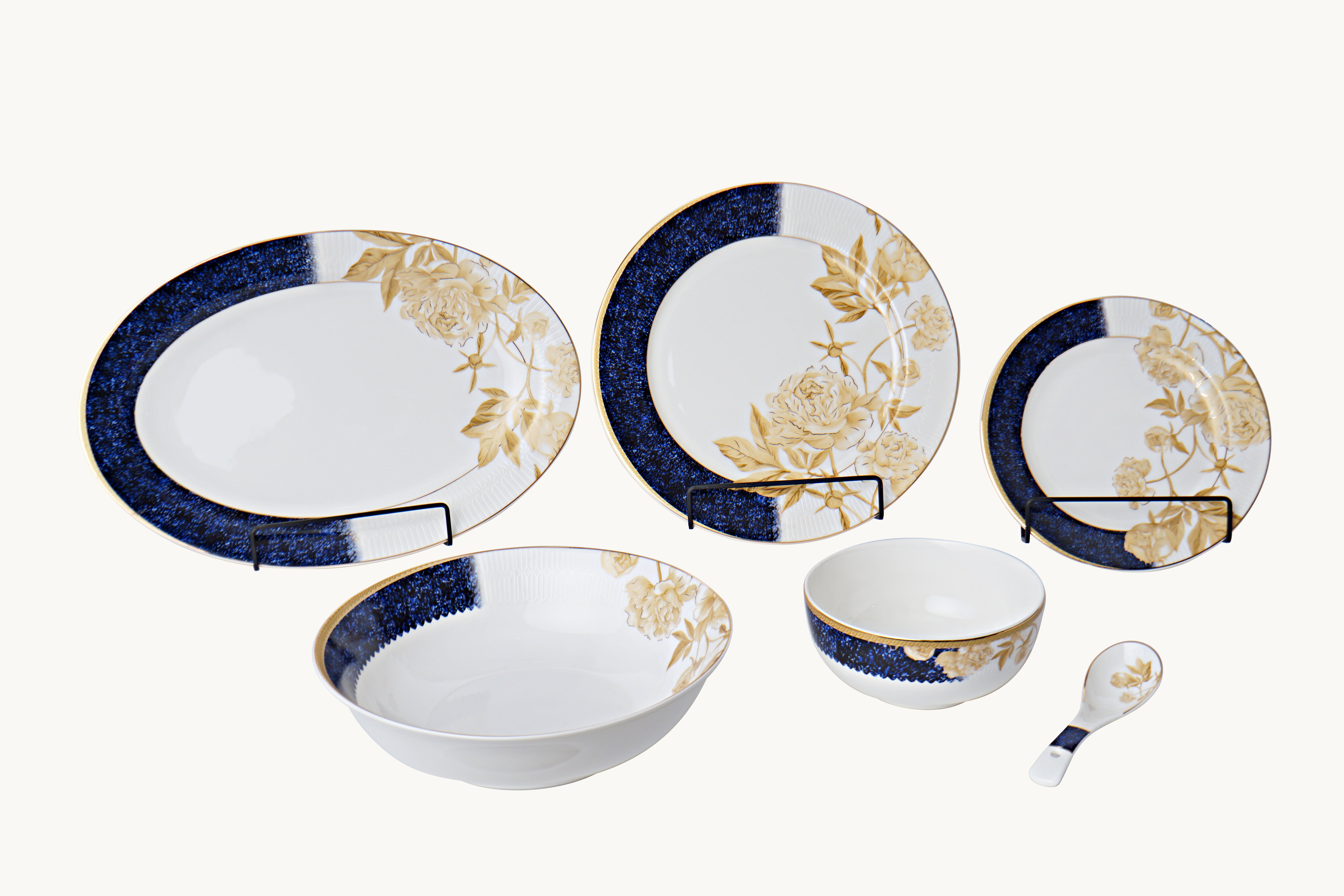 Midinght Bloom 27pc Dinner Set