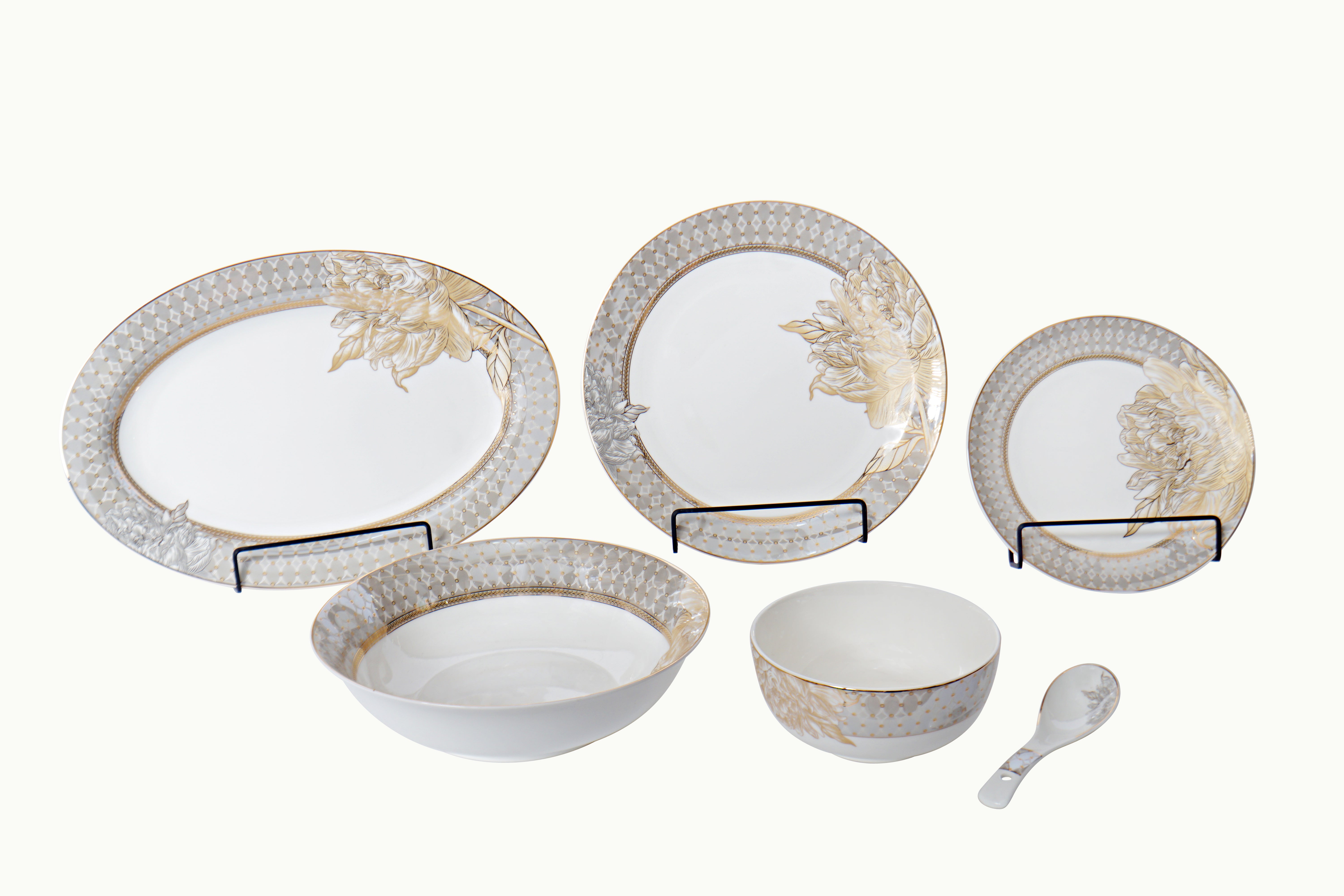 Gold Lustre 27pc Dinner Set