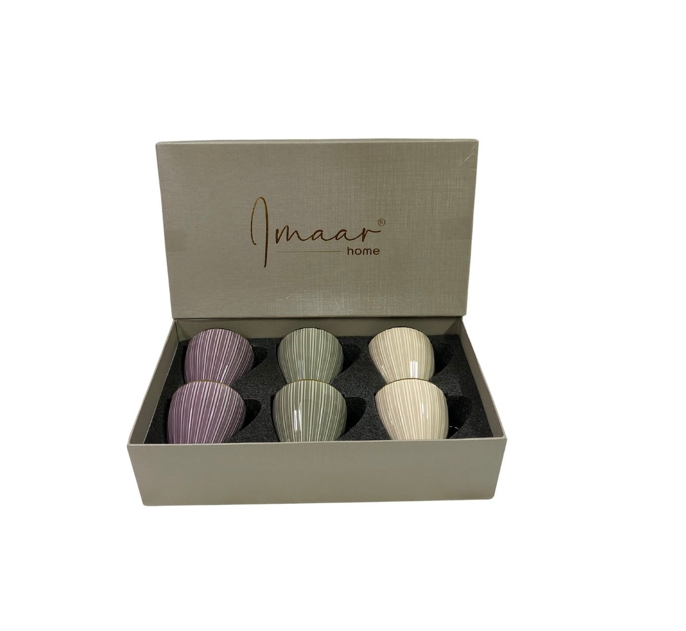 Trio Color Porcelain 6pc Tea Set