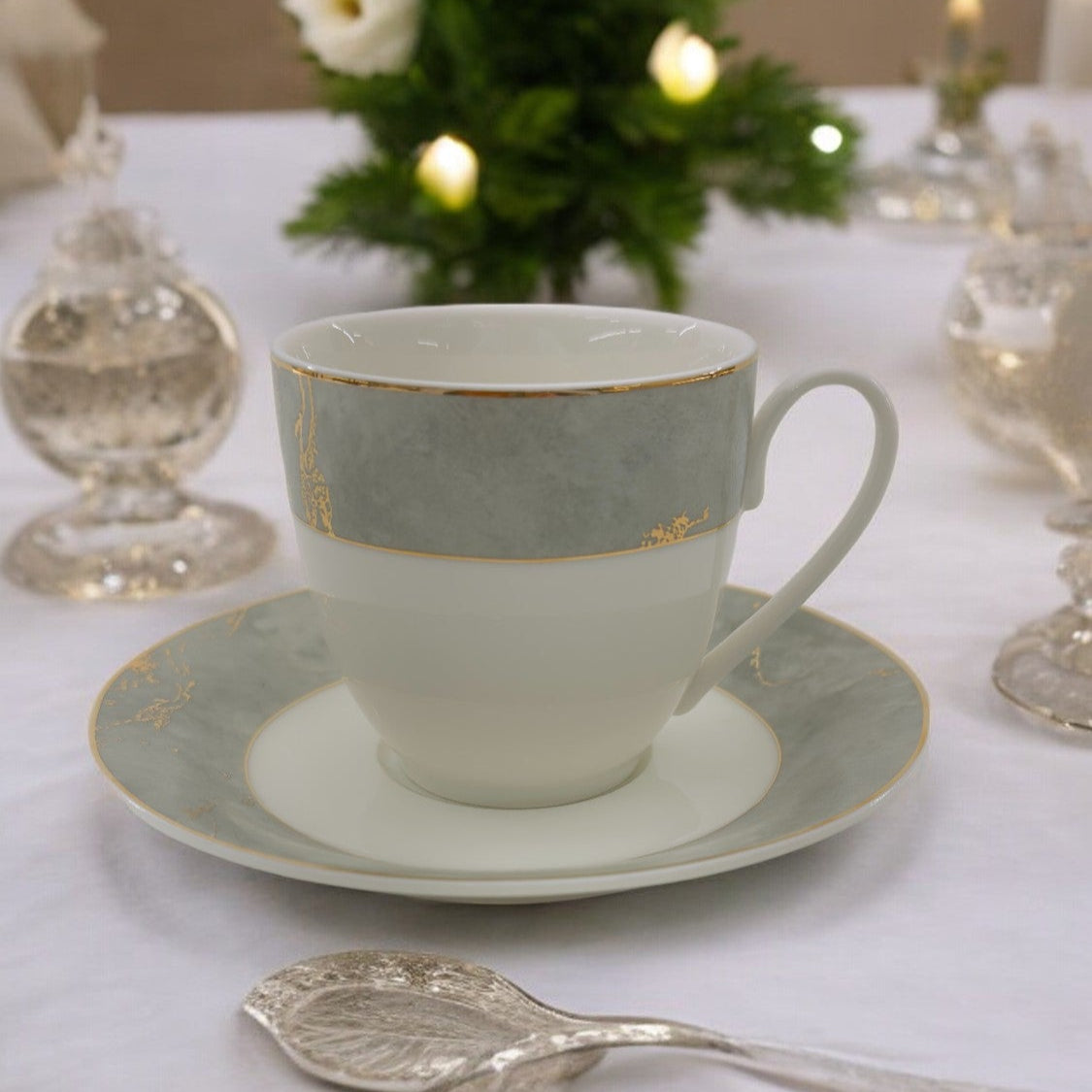 Pearl Marble Opulence 12pc Tea Set
