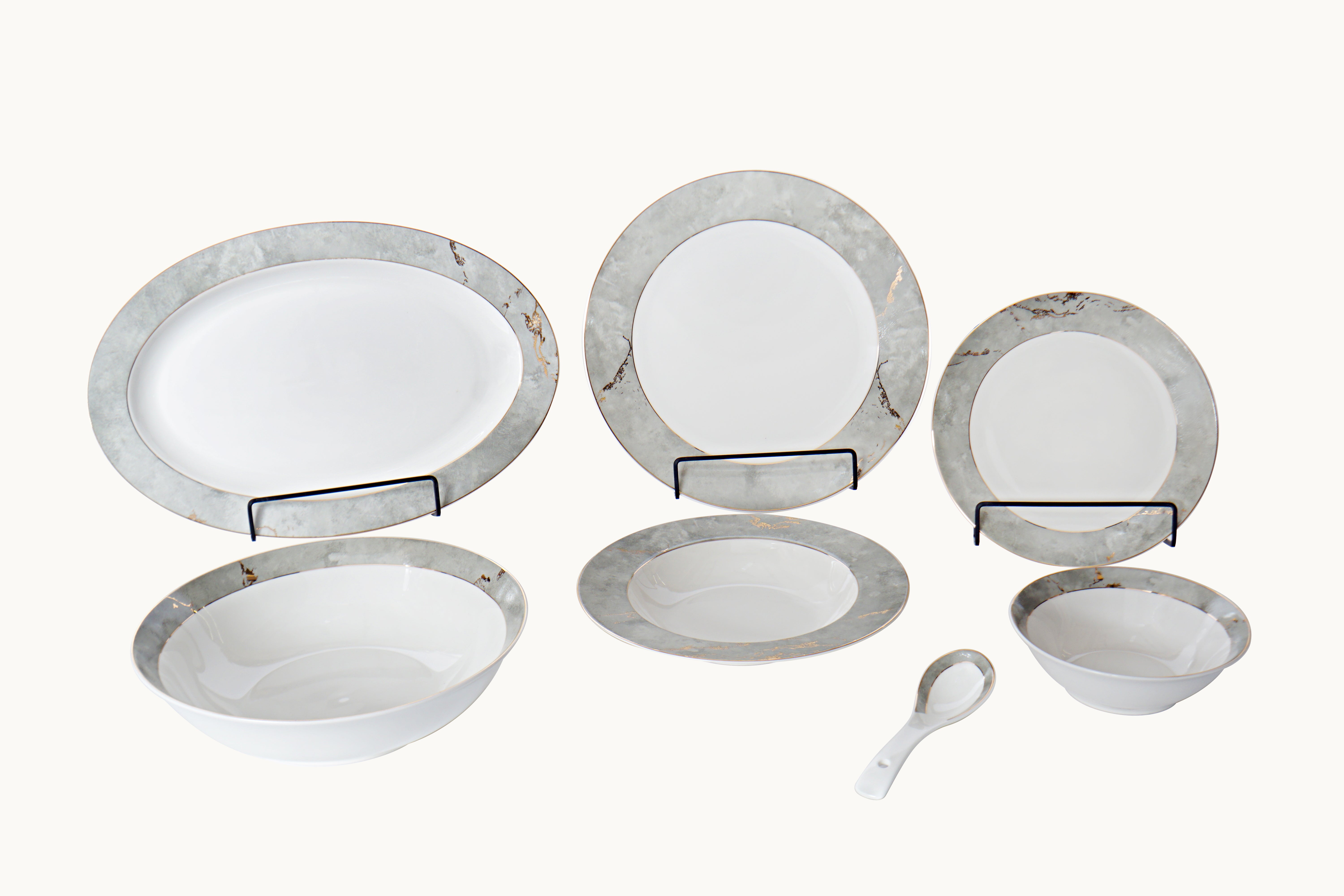 Marble Opulence 33pc Dinner Set
